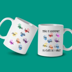 TAZA REGALO DESPEDIDA DE PROFESORES PERSONALIZADA CON NOMBRE Y CURSO MODELO 02