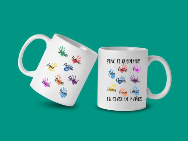 TAZA REGALO DESPEDIDA DE PROFESORES PERSONALIZADA CON NOMBRE Y CURSO MODELO 02