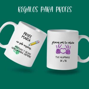 TAZA REGALO DESPEDIDA DE PROFESORES PERSONALIZADA CON NOMBRE Y CURSO MODELO 01