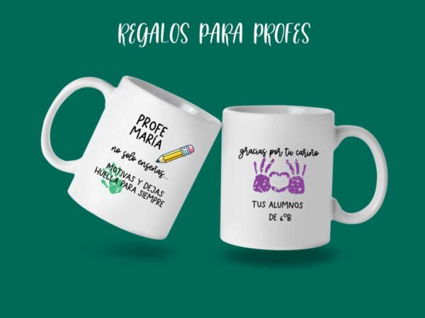 TAZA REGALO DESPEDIDA DE PROFESORES PERSONALIZADA CON NOMBRE Y CURSO MODELO 01