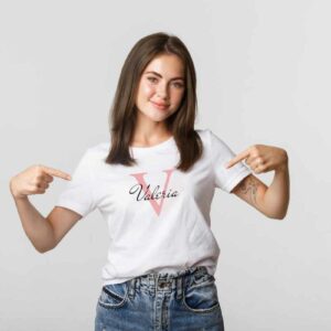 CAMISETA PERSONALIZADA CON INICIAL Y NOMBRE
